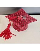 Bomboniera portaconfetti cappello laurea in ecopelle